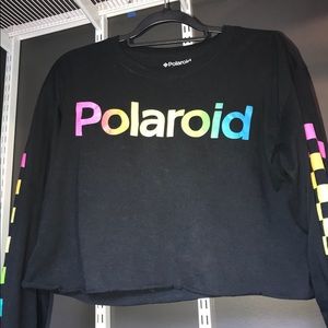 Oversized Long sleeve Polaroid crop top
